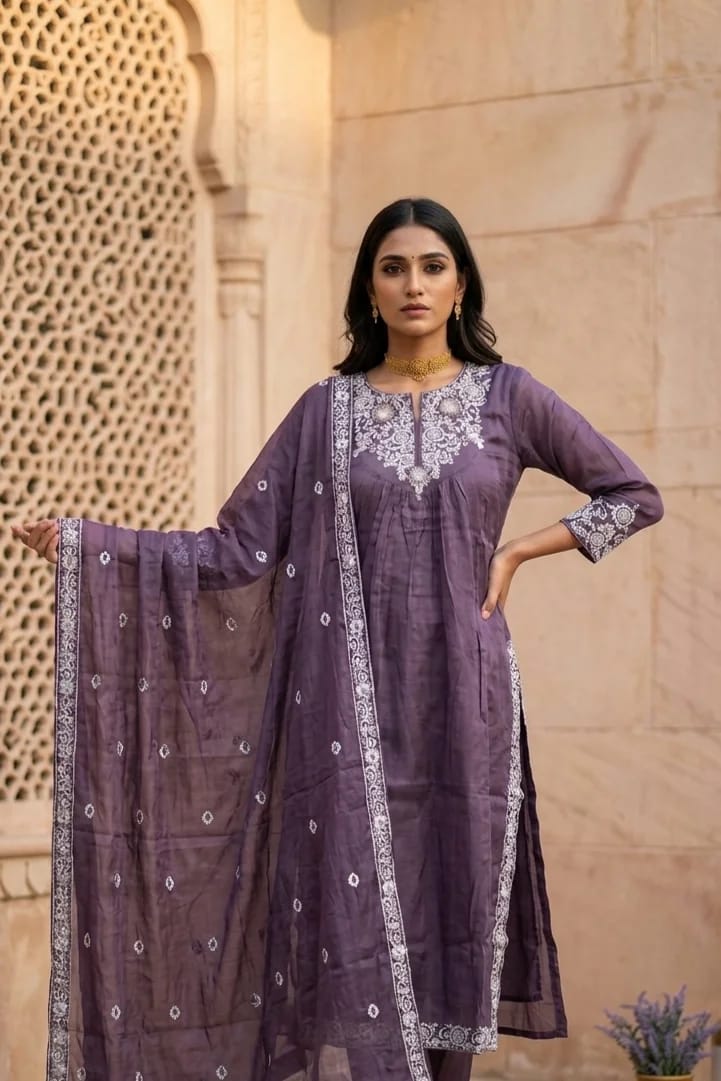  Purple Embroidered Salwar Suit - Image 2