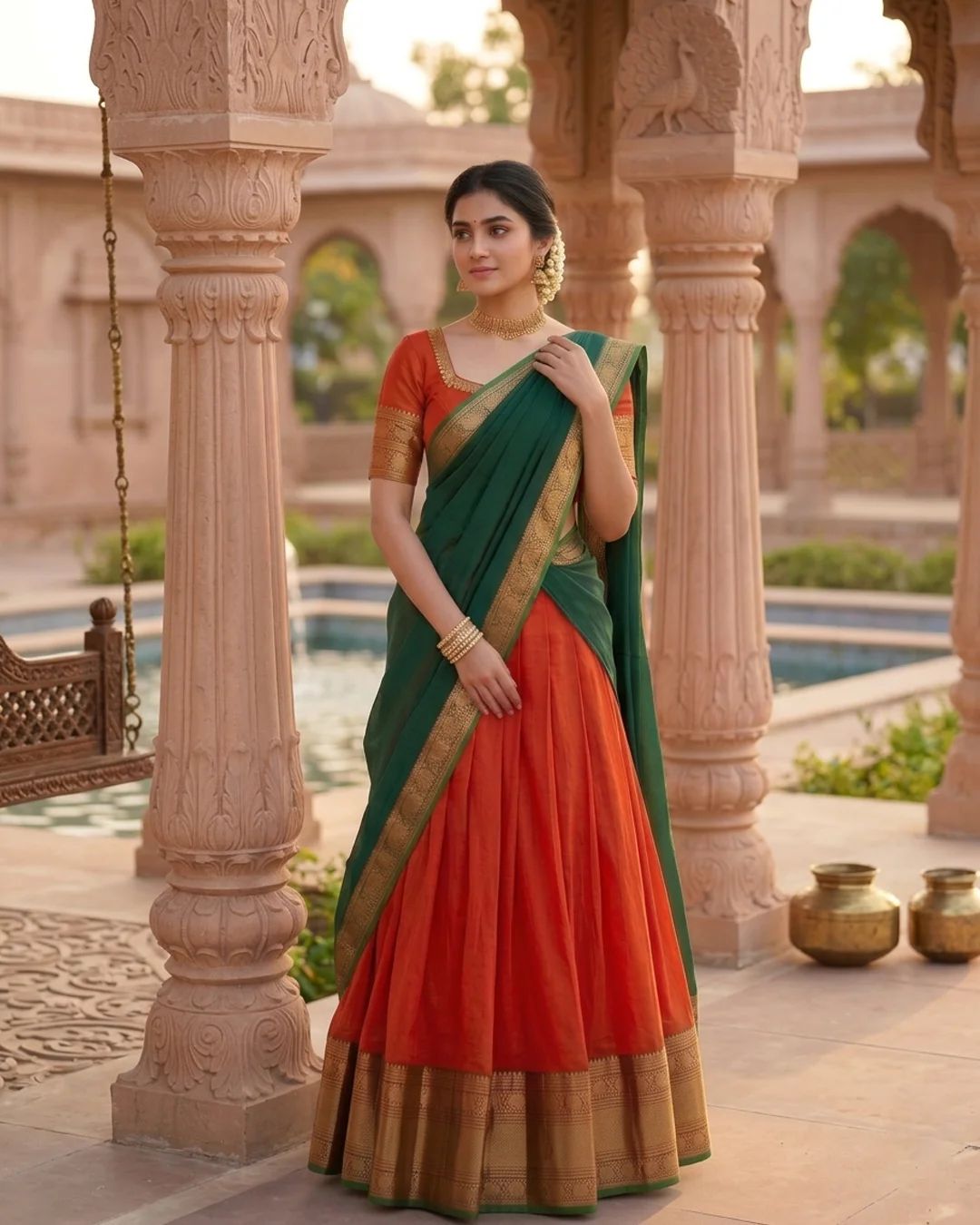 Kanji Cotton Orange Dhavani