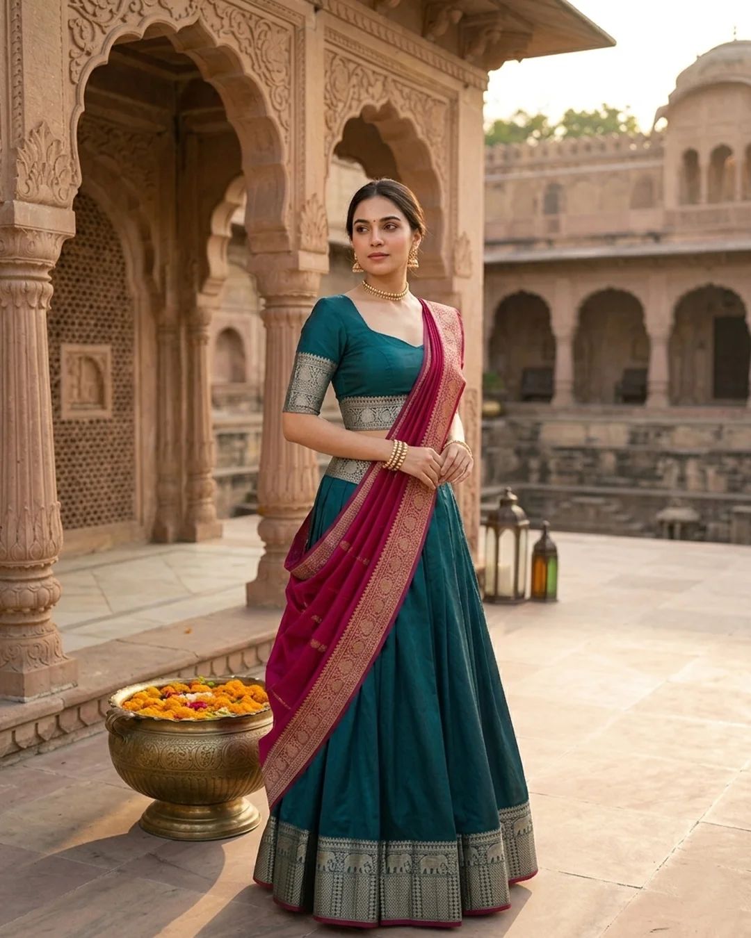 Kanji Cotton Majenta Dhavani