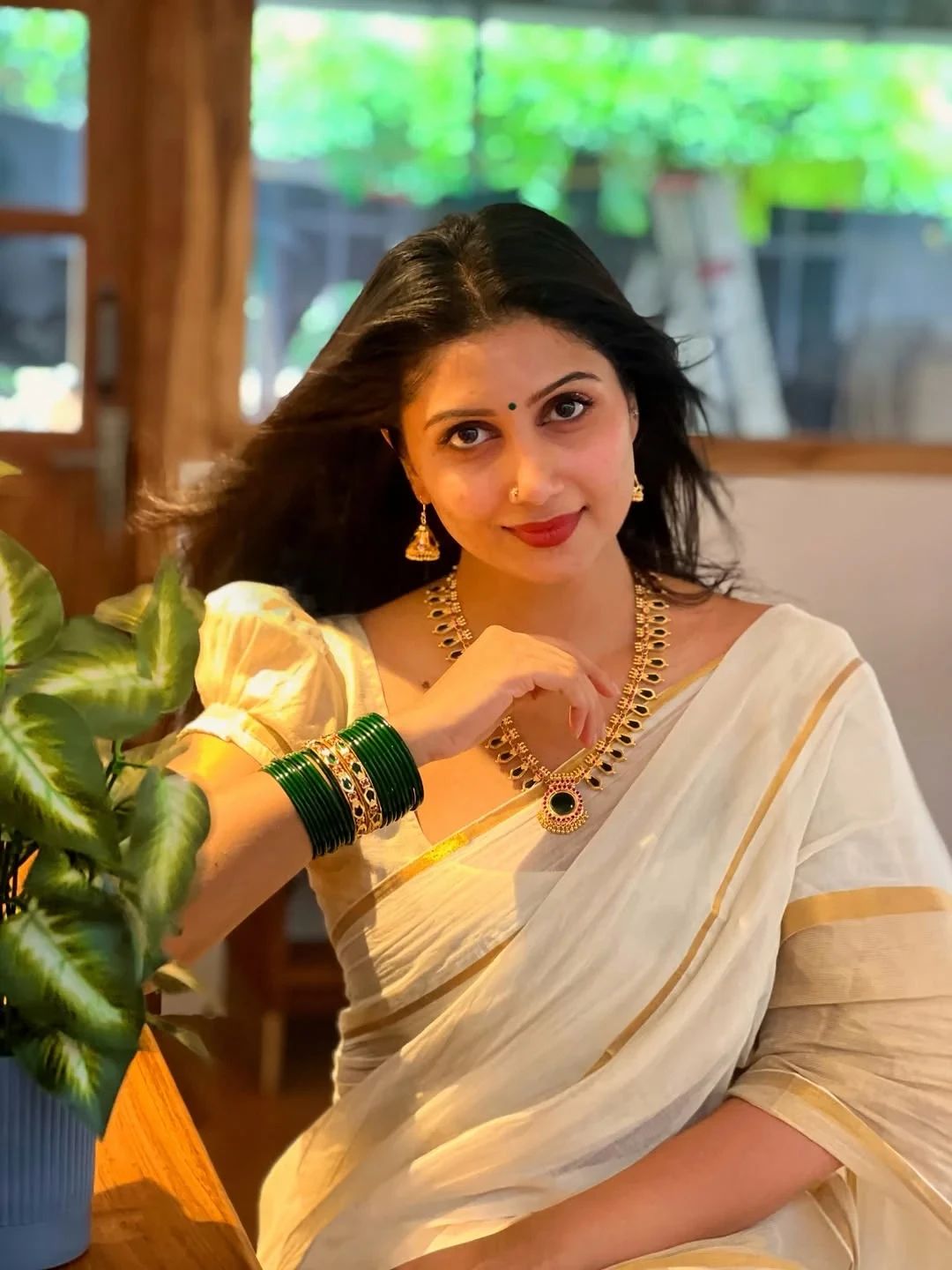 Big boarder Kerala traditional Mulcotton saree - Image 2