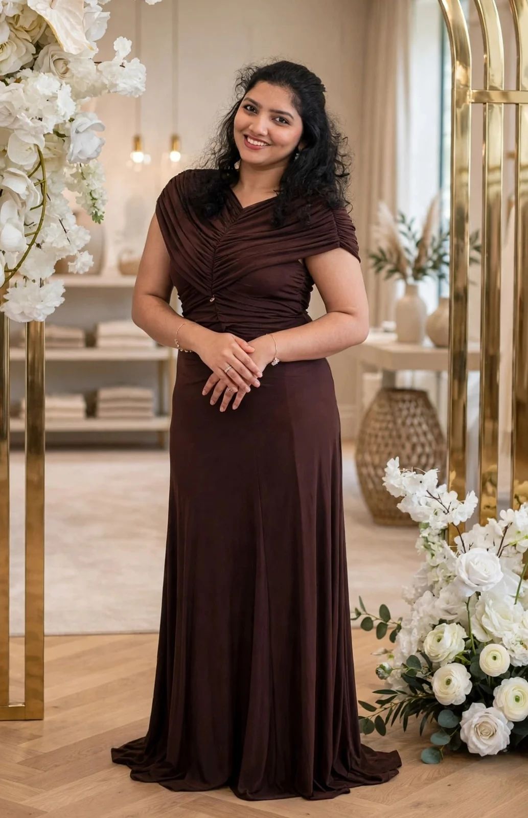 Chocolate Brown Goddess Gown
