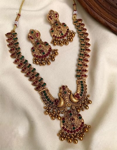 Antique Peacock & Mango Design Necklace Set
