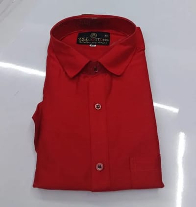  Red Cotton Full-Sleeve Shirt