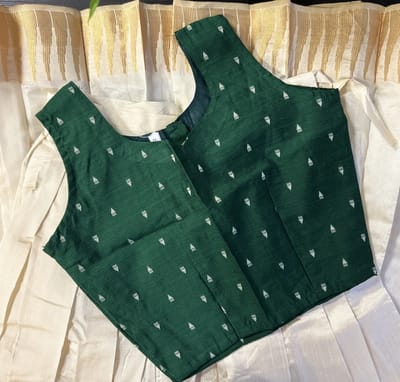 Kids Green Motif Blouse and Skirt Set