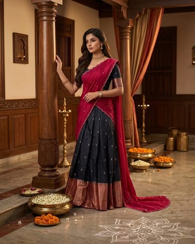 Kasavu Dhavani Rasberry Pink