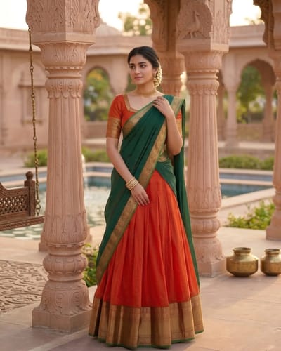 Kanji Cotton Orange Dhavani