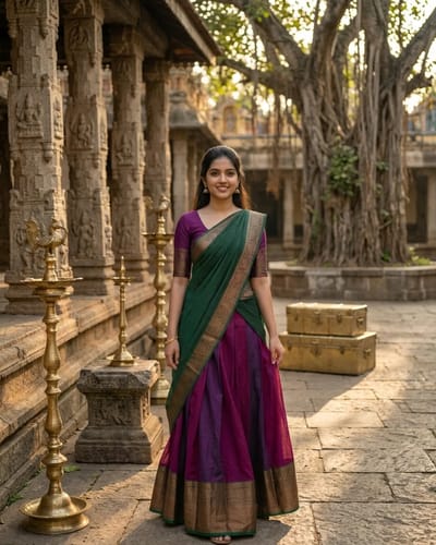 Kanji Cotton Green Dhavani