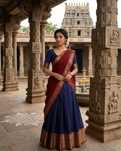 Kanji Cotton Maroon Dhavani