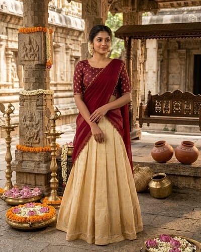 Deep Maroon Chanderi Silk