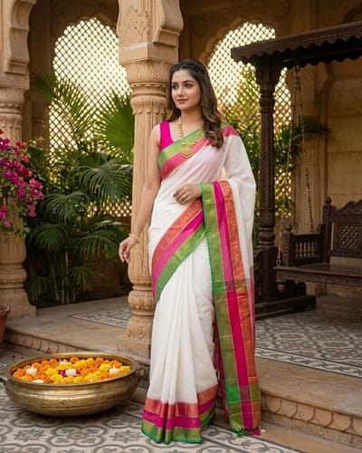 Multi colour Trending Mulcotton Saree