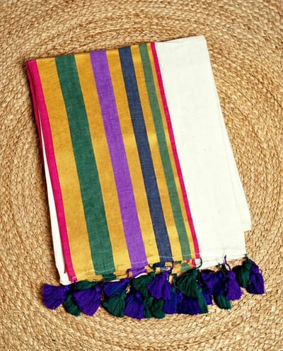 Vibrant Multi colour Mulcotton Saree
