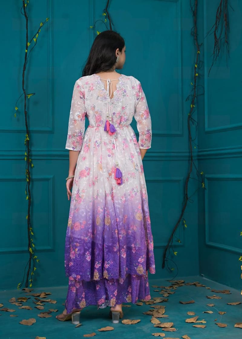 Lavender Bloom Sharara Set - Image 2