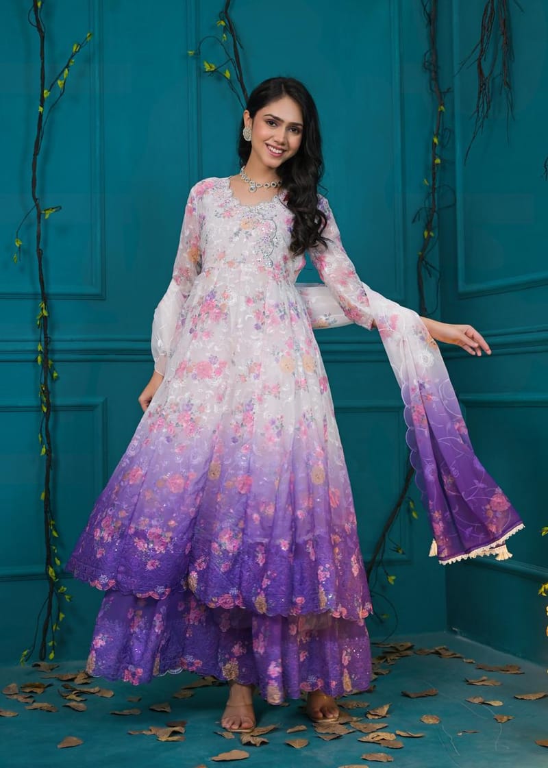 Lavender Bloom Sharara Set - Image 4