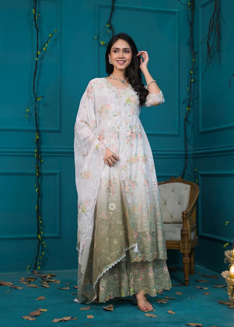 Pastel Party Wear Sharara Set - Image 4