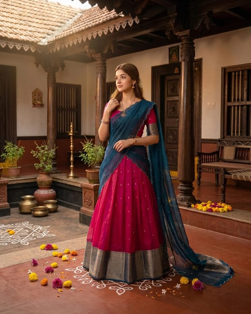 Kasavu Dhavani Magenta