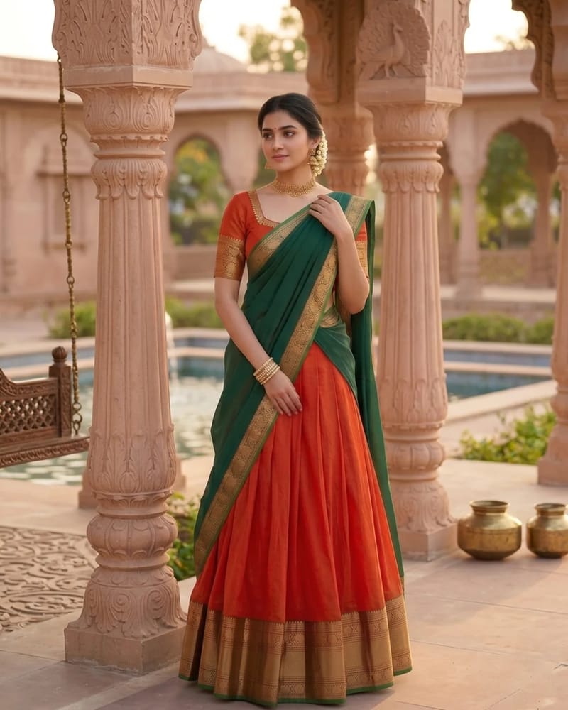 Kanji Cotton Orange Dhavani
