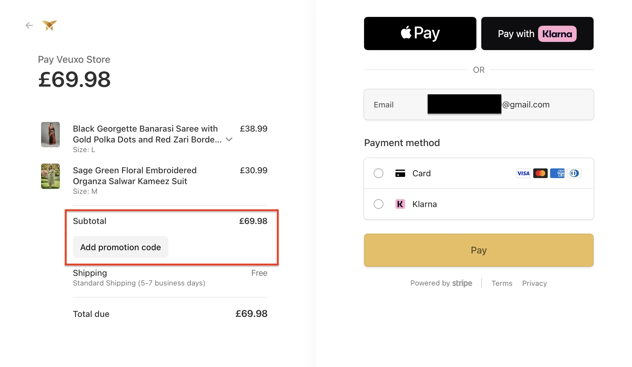 Find the location to enter the promo code - Desktop