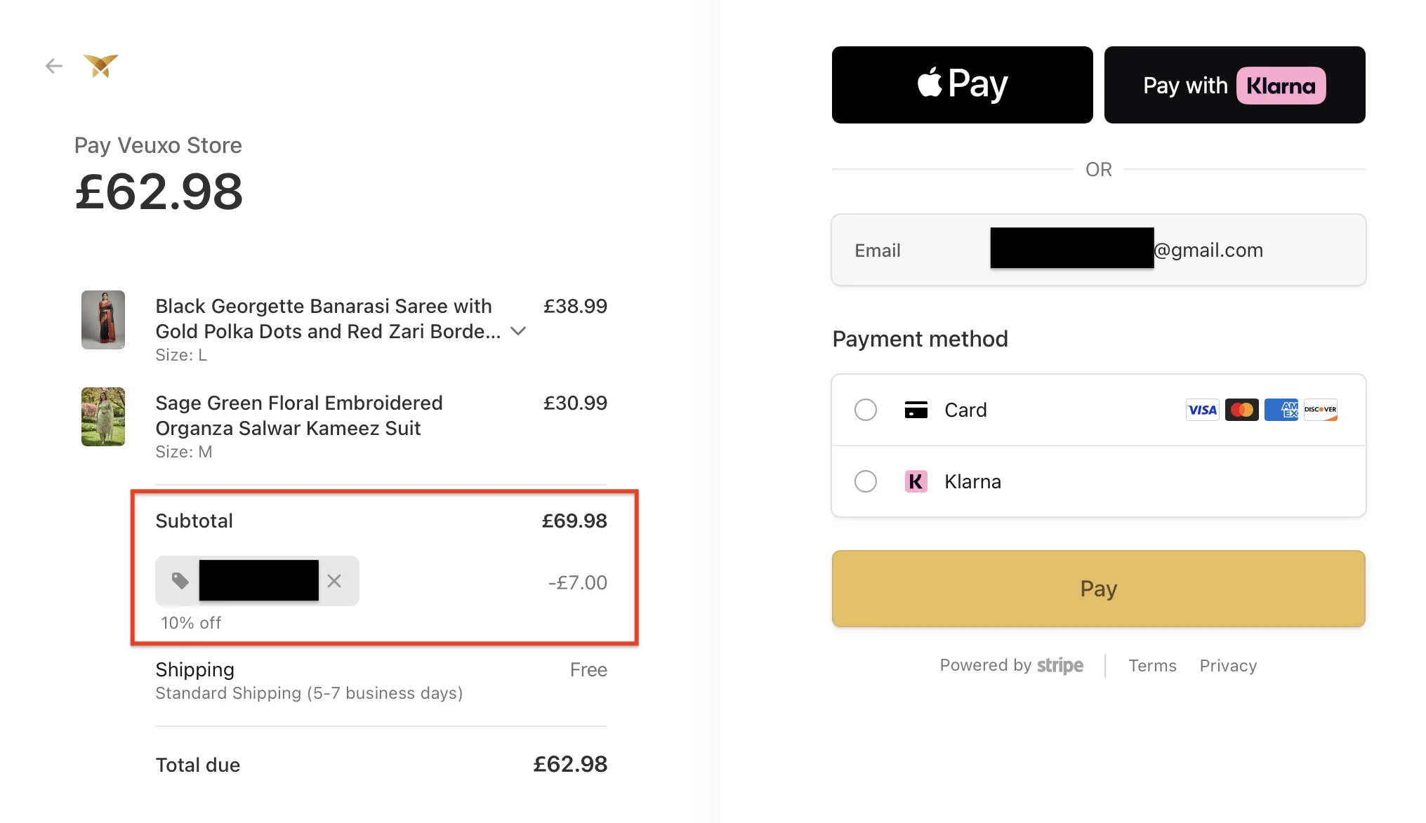 Successfully applied promo code - Desktop