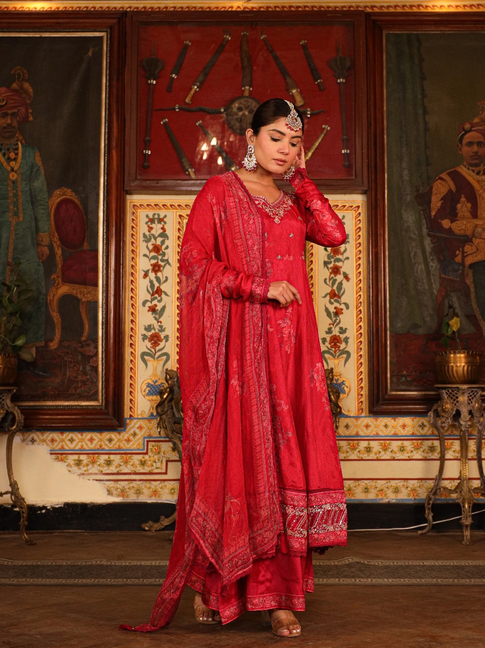 Premium Red Anarkali Frock Suit