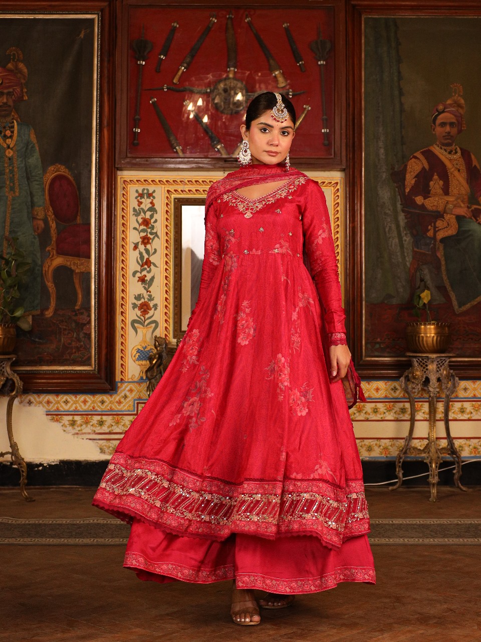 Premium Red Anarkali Frock Suit - Image 2