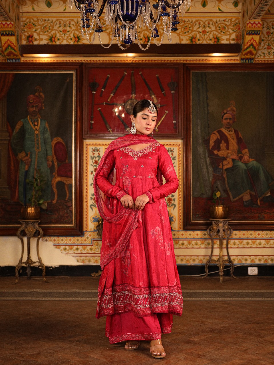 Premium Red Anarkali Frock Suit - Image 4