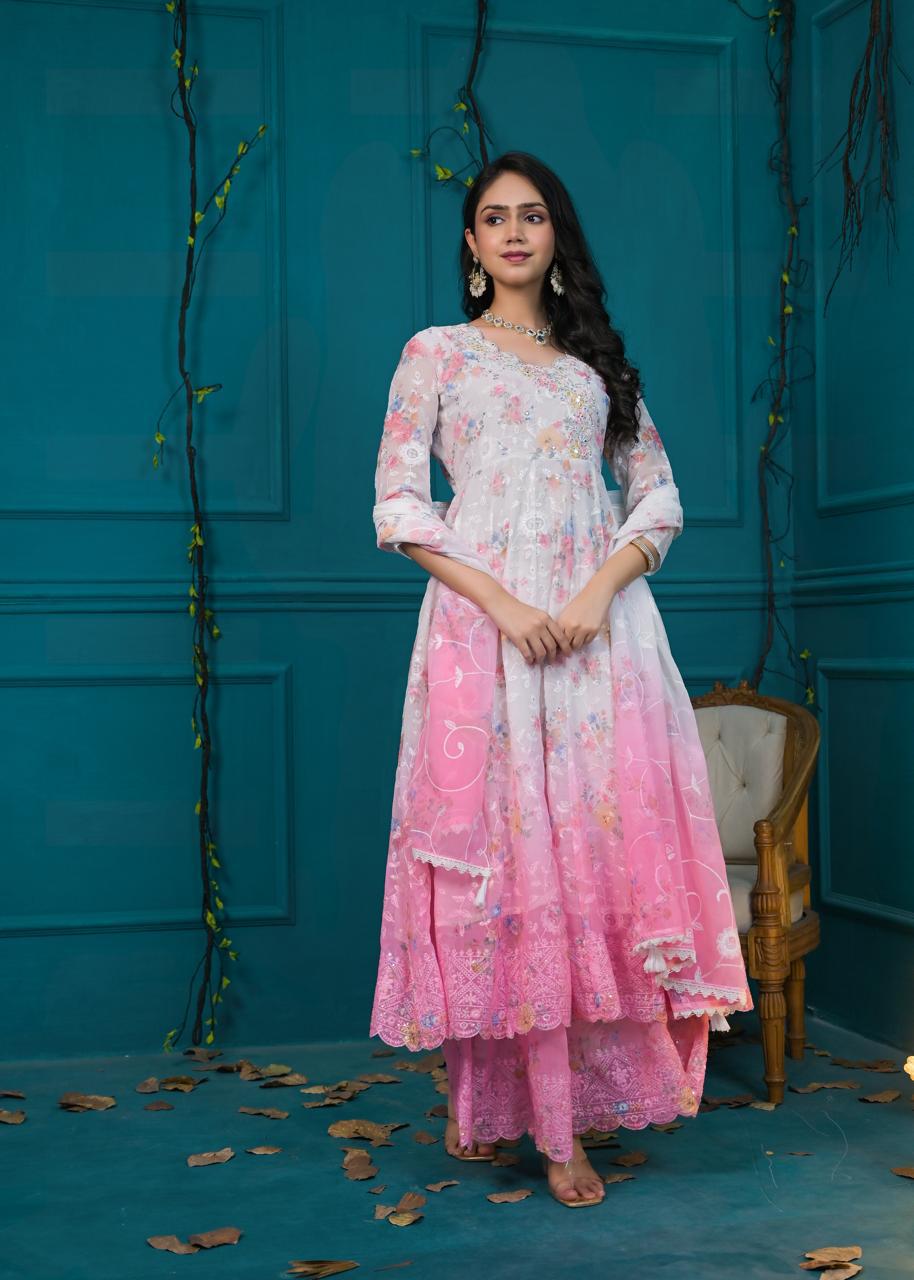 Rose Blush Sharara Set