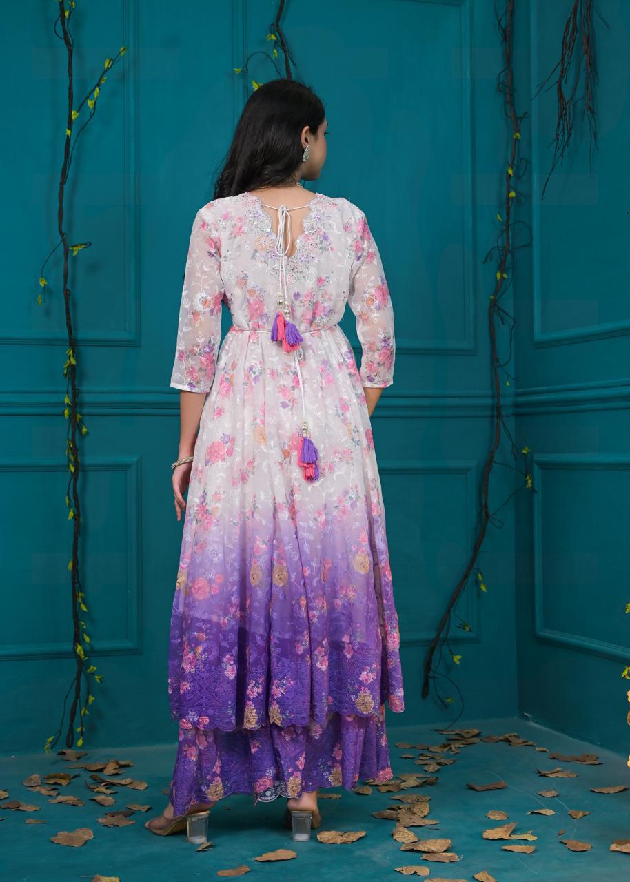 Lavender Bloom Sharara Set - Image 2