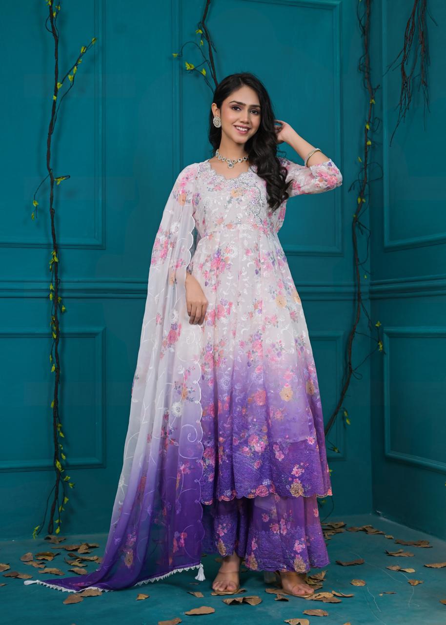 Lavender Bloom Sharara Set - Image 3