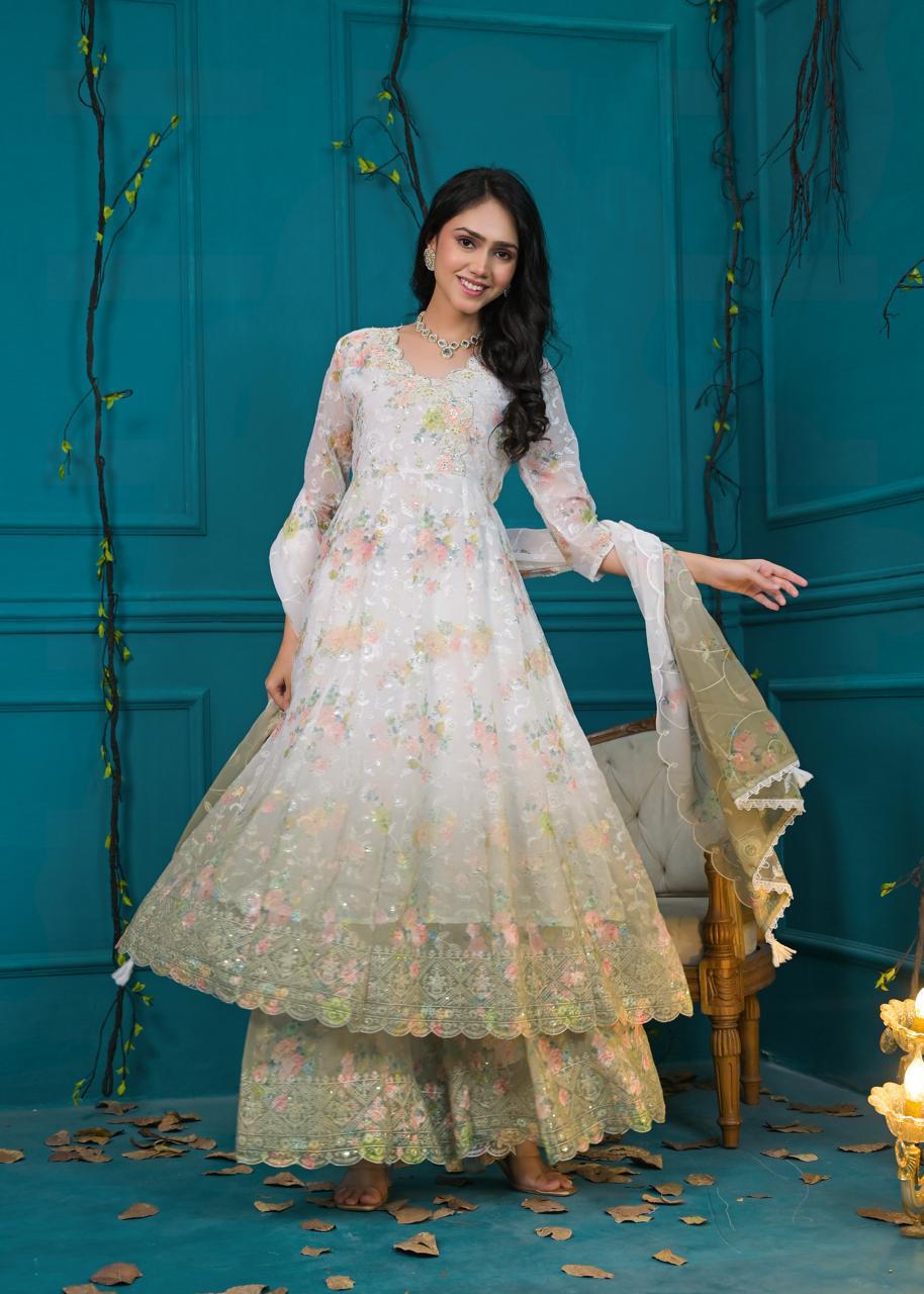 Pastel Party Wear Sharara Set