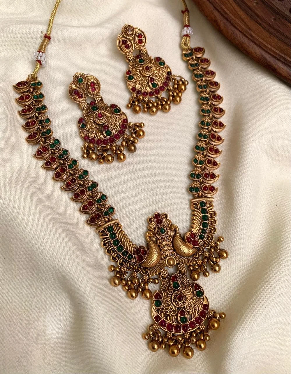 Antique Peacock & Mango Design Necklace Set