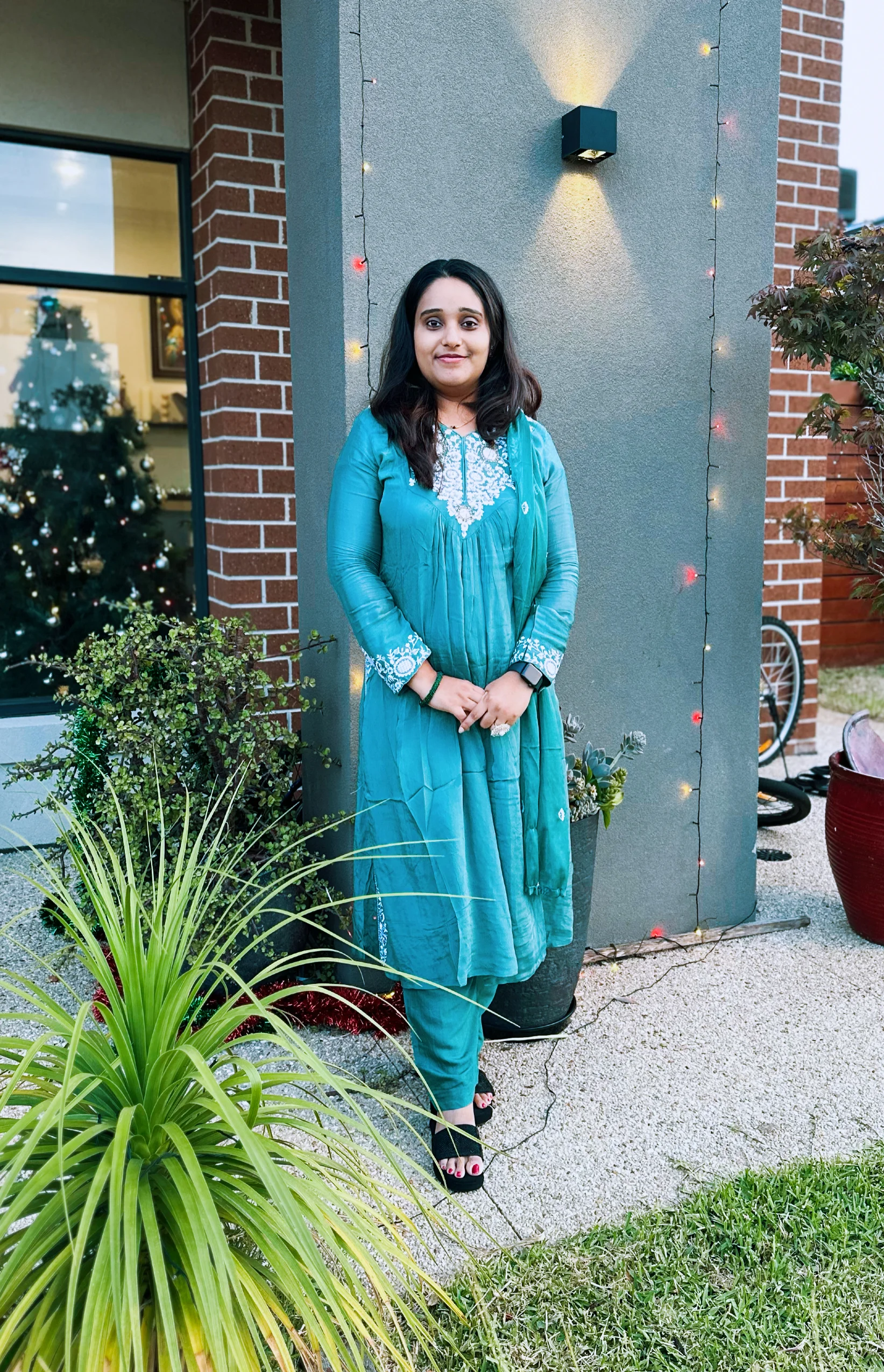  Teal Blue Embroidered Salwar Suit