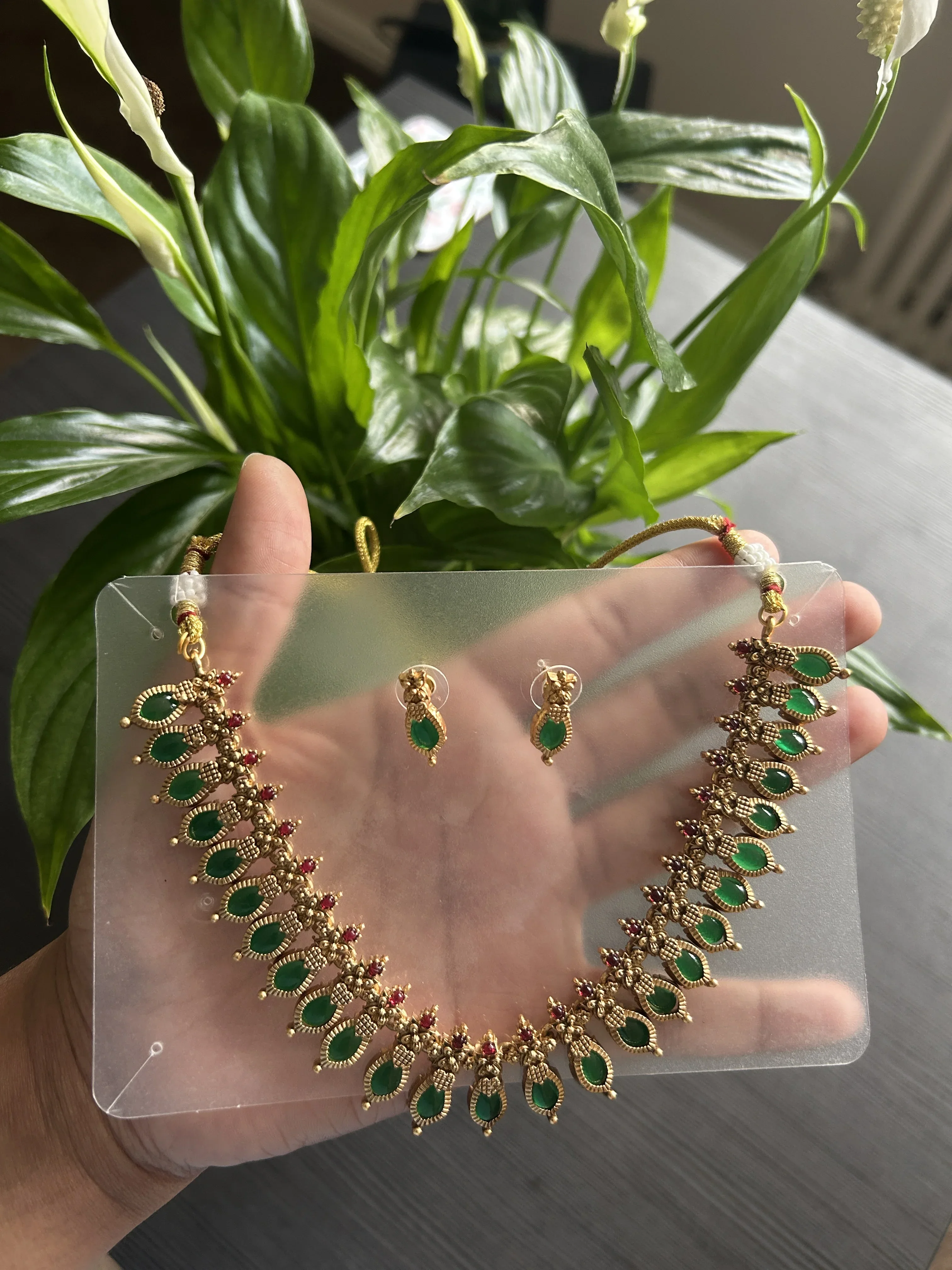 Emerald & Ruby Stone Choker Set