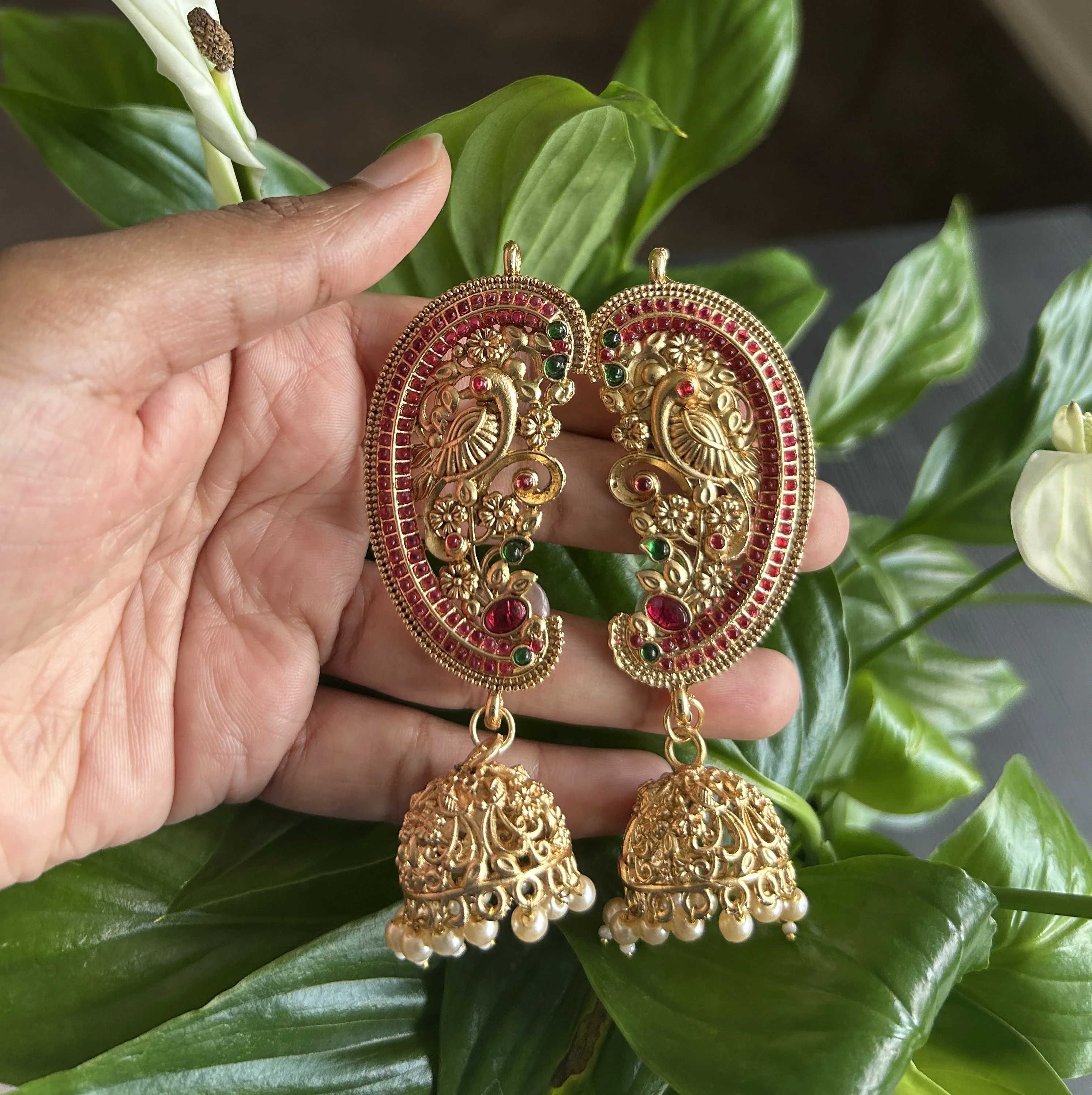 Antique Peacock Jhumka Earrings