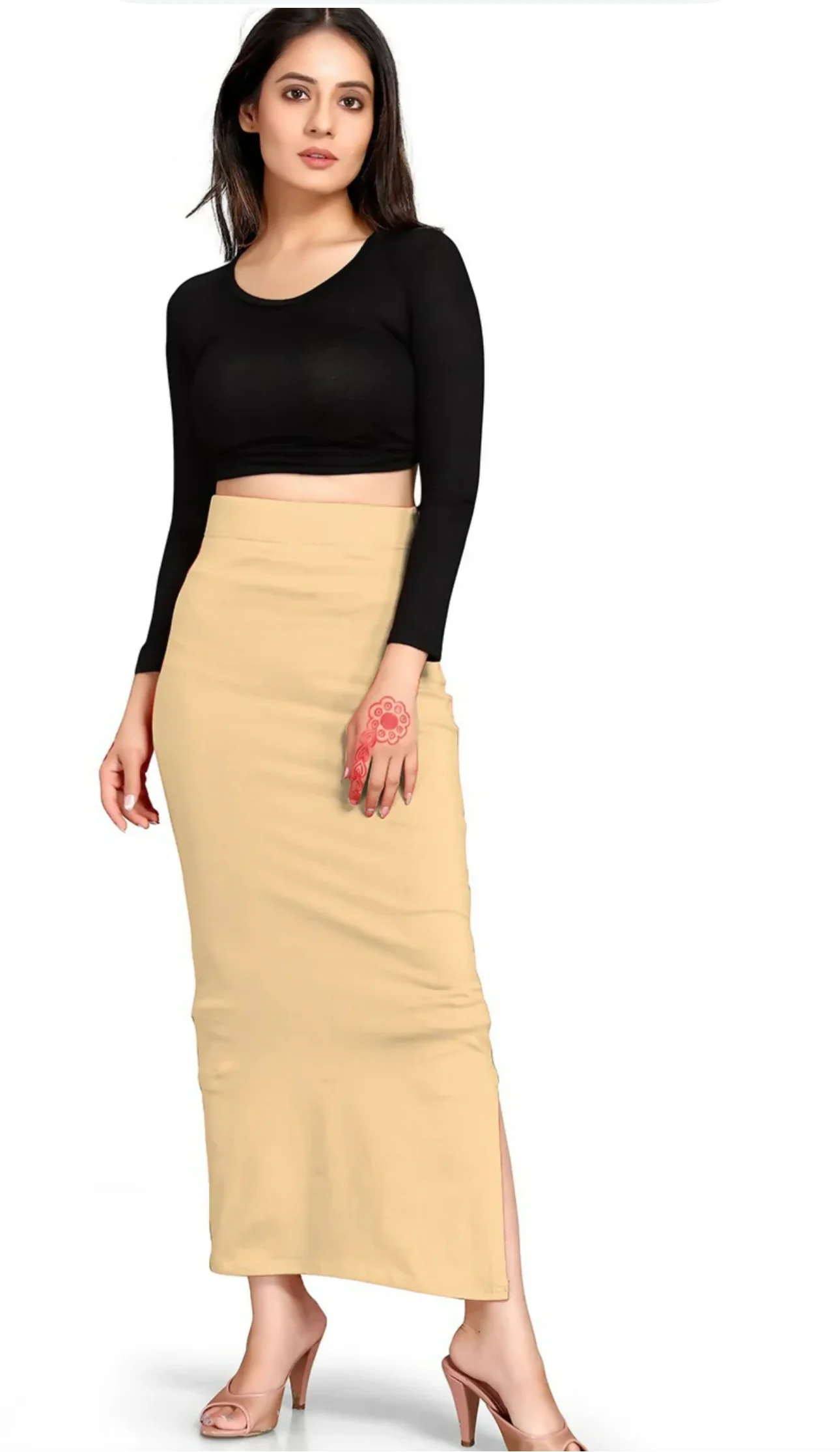 Beige Mermaid saree shape wear