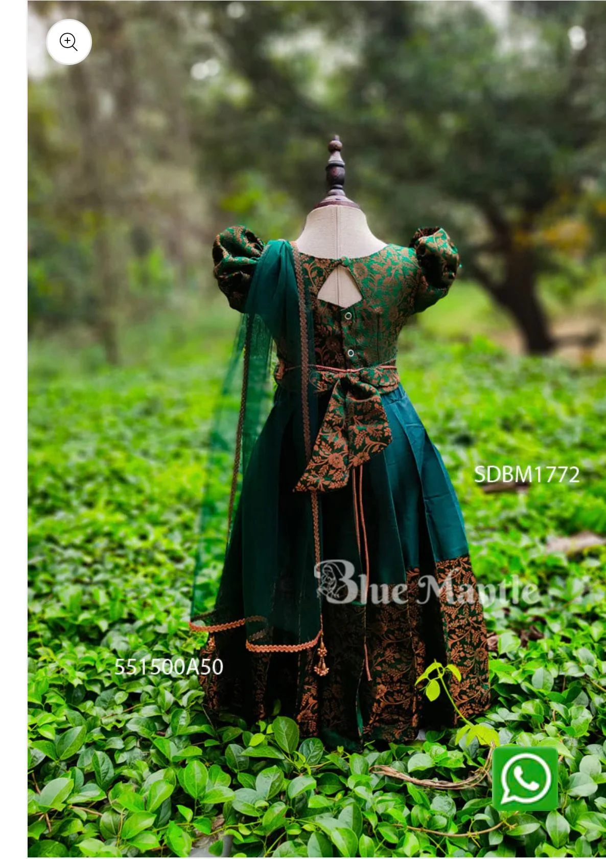  Green Lehenga and Blouse with Gold Brocade and Sheer Dupatta