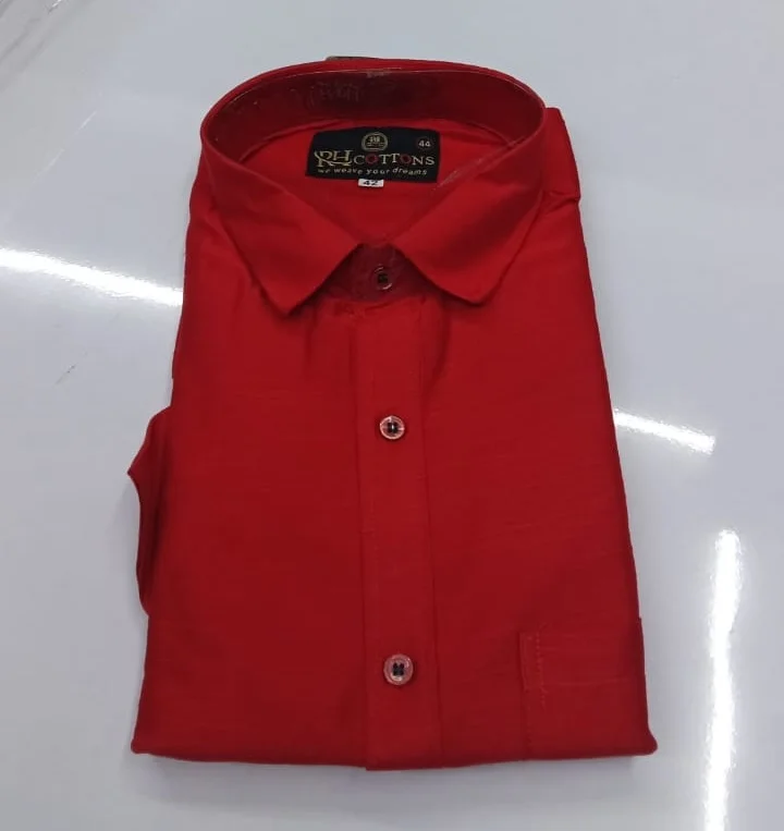  Red Cotton Full-Sleeve Shirt