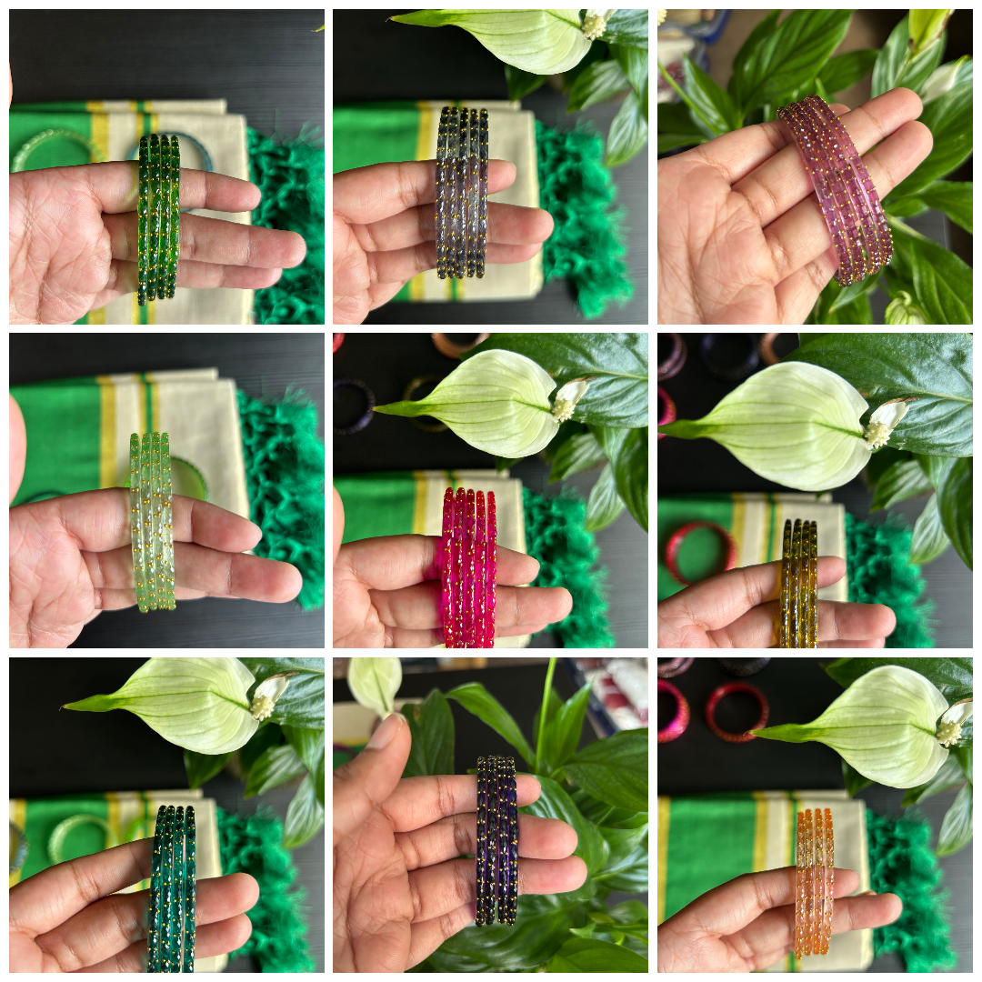 Multi-colored Glass Rain Drop Bangles (6 dozen) - Image 3