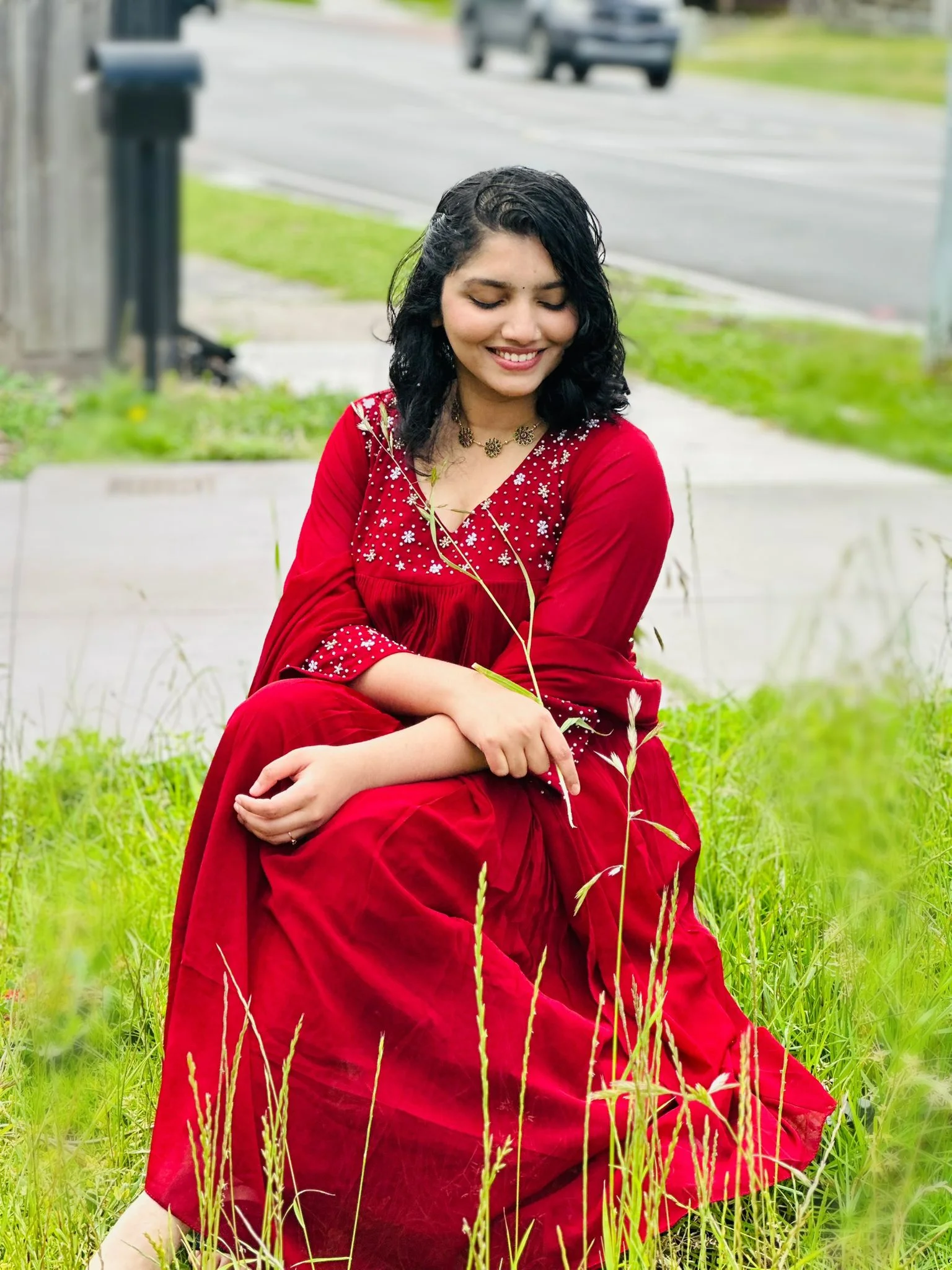 Maroon Premium Georgette Anarkali Suit with a Flowing Silhouette - Image 2