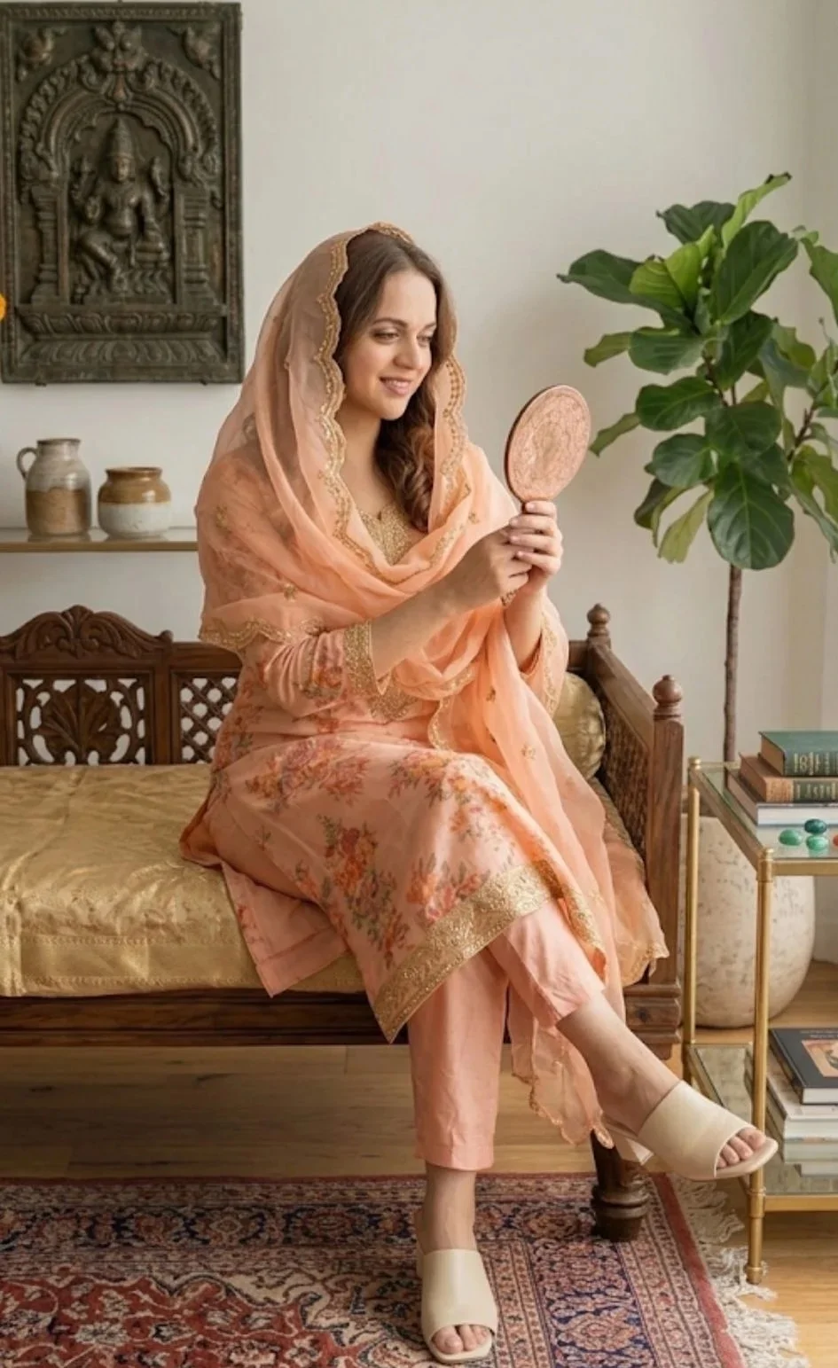 Pastal Peach Embroidered Salwar Suit - Image 2