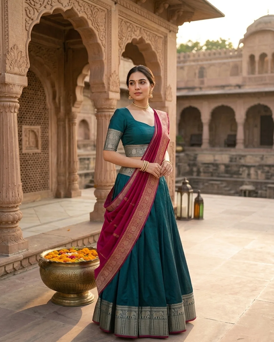 Kanji Cotton Majenta Dhavani