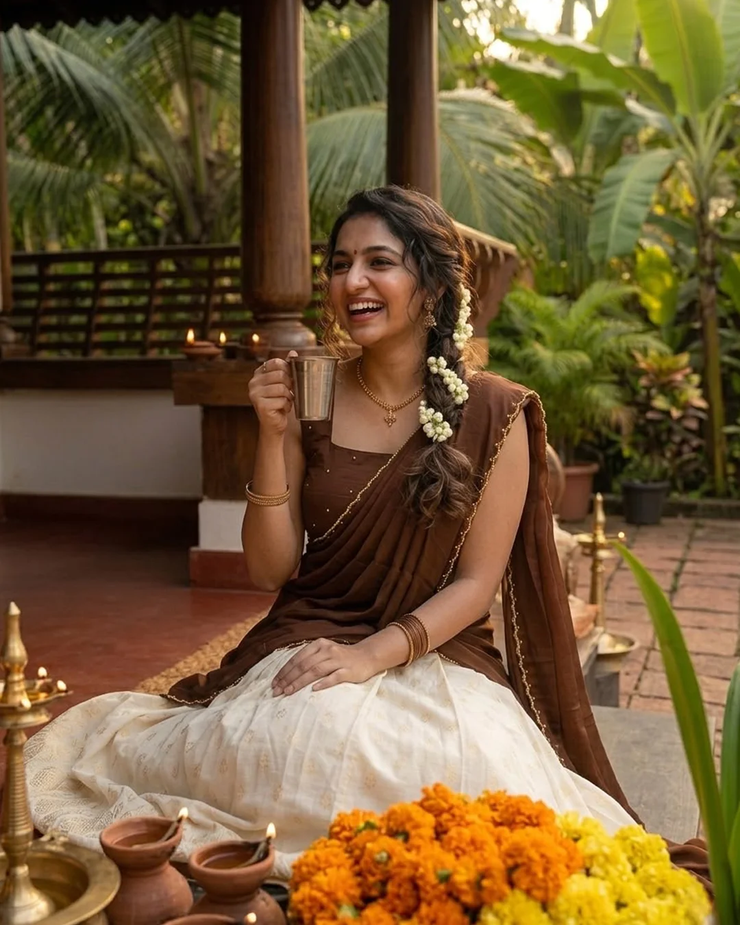 Deep Chocolate Brown Chanderi silk 