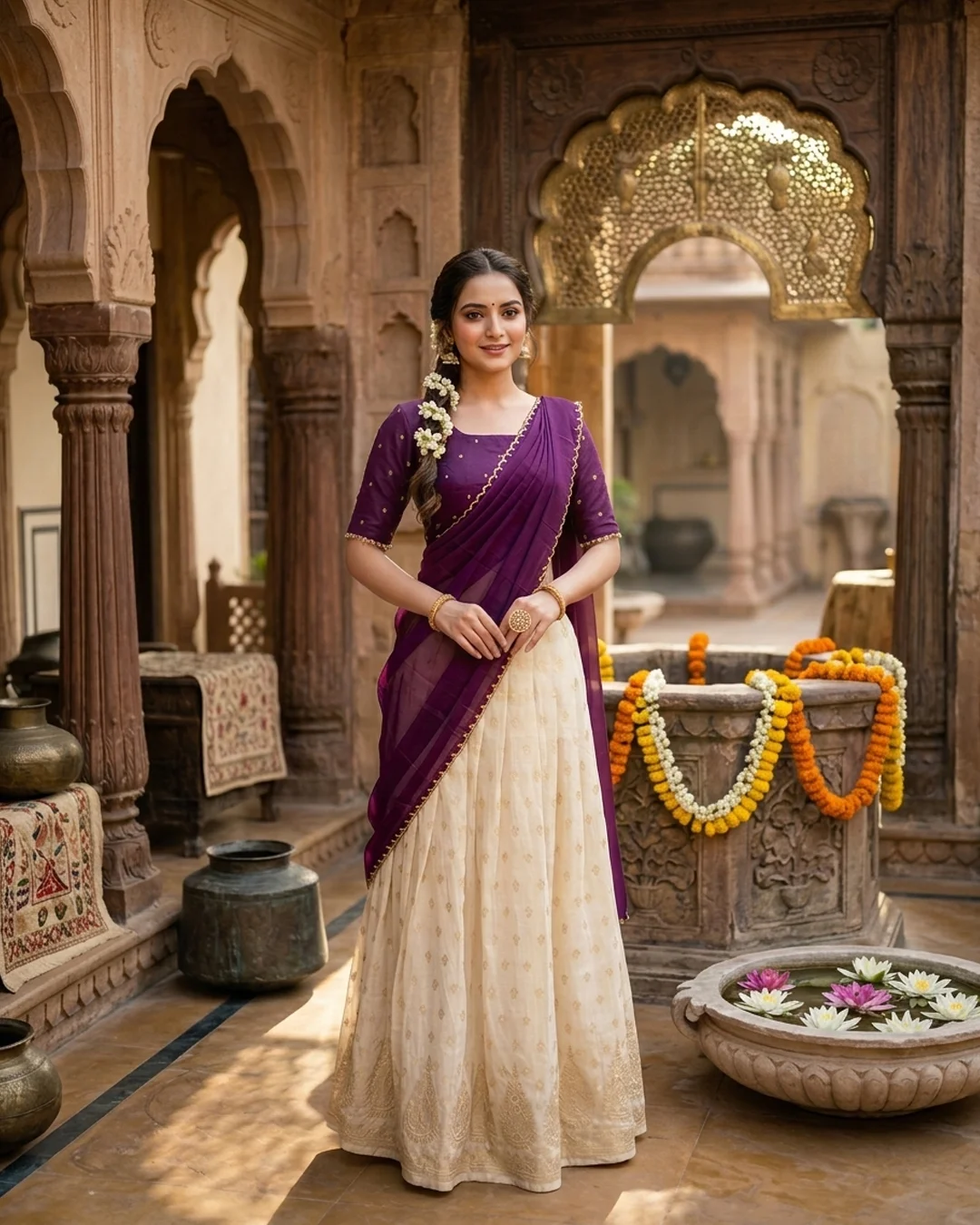 Deep Purple Chanderi silk