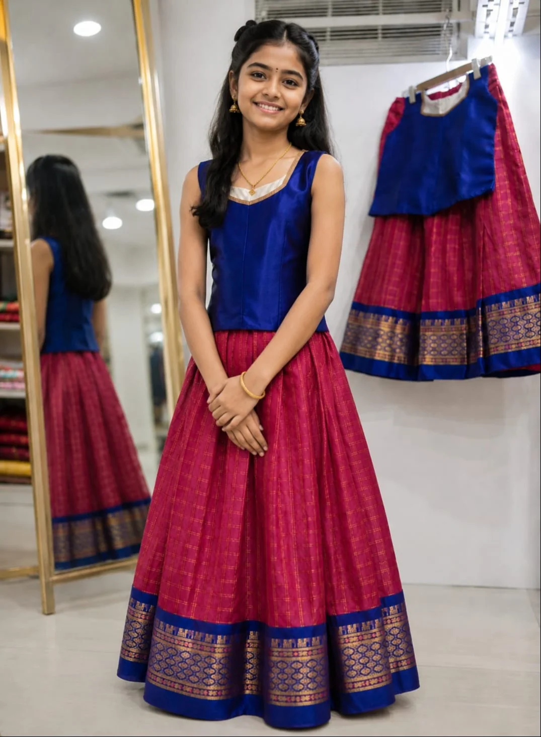Elegant kids Pattupavada set